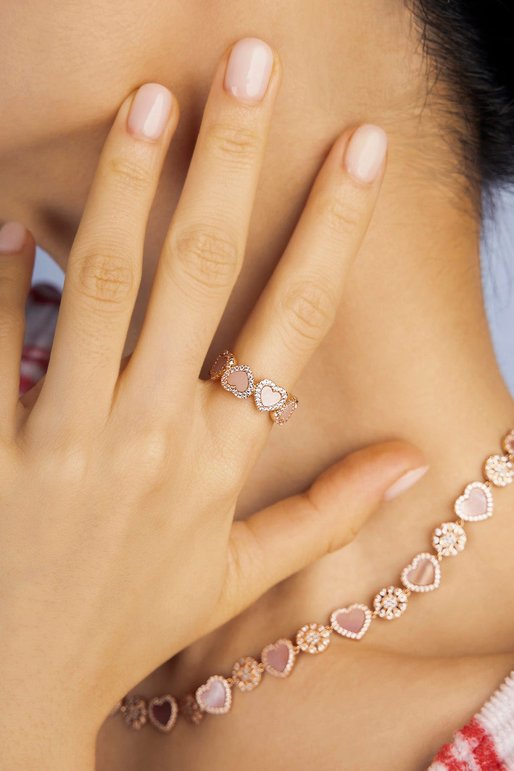 Anillo de Corazones Rosa