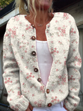 Evanthea™ | Cárdigan de punto con estampado floral vintage