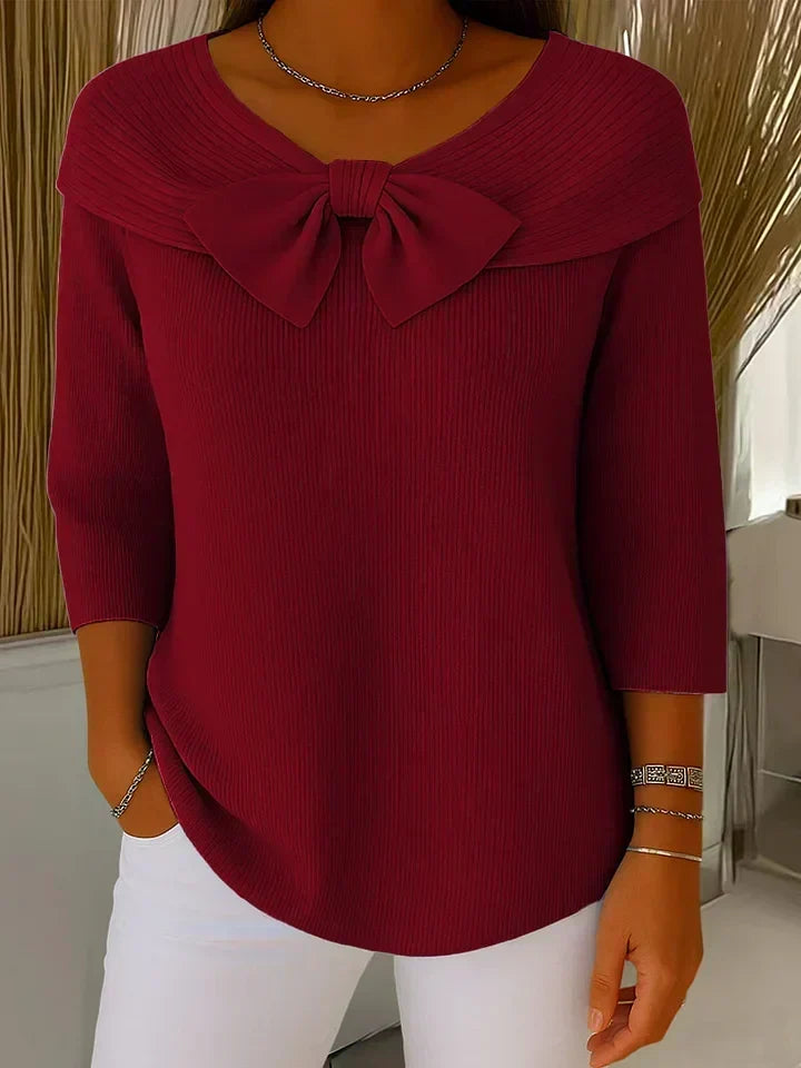 Tivella™ | Jersey con lazo y cuello redondo