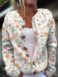 Greta™ | Cárdigan de punto con estampado floral vintage
