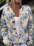 Daysie™| Cárdigan de punto con estampado floral vintage
