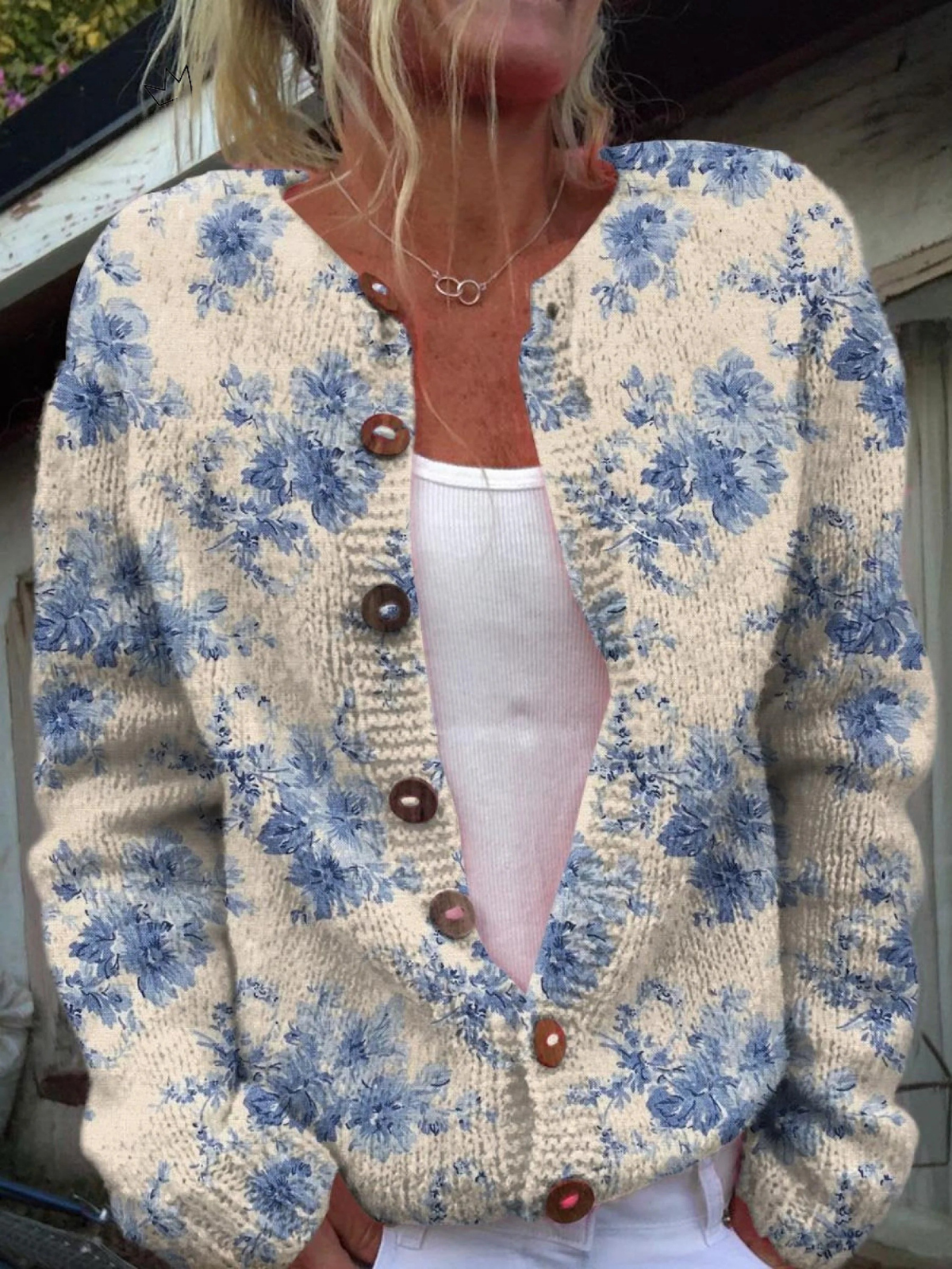Daysie™| Cárdigan de punto con estampado floral vintage