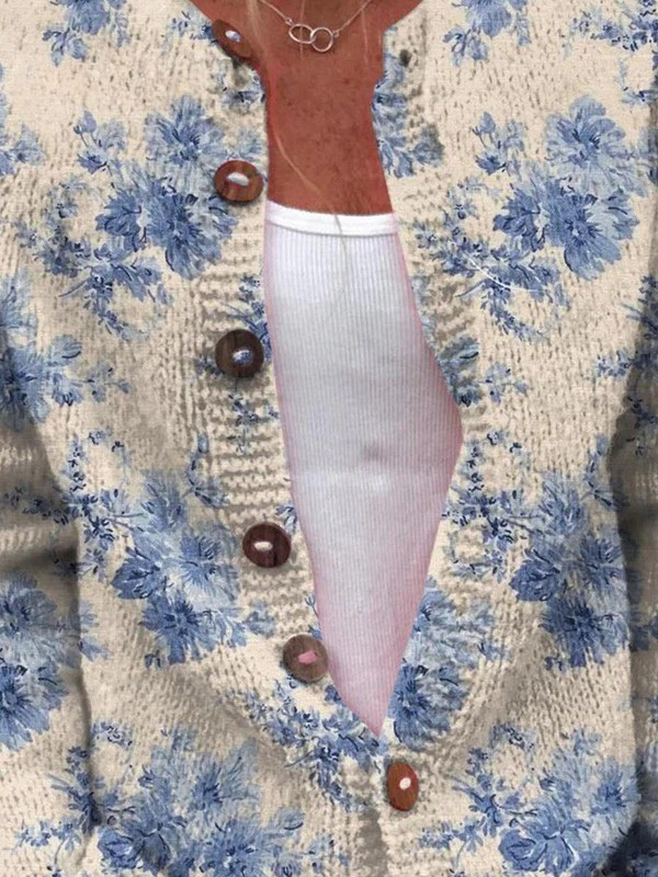 Daysie™| Cárdigan de punto con estampado floral vintage