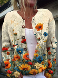 Tansy™| Cárdigan de punto con estampado floral vintage