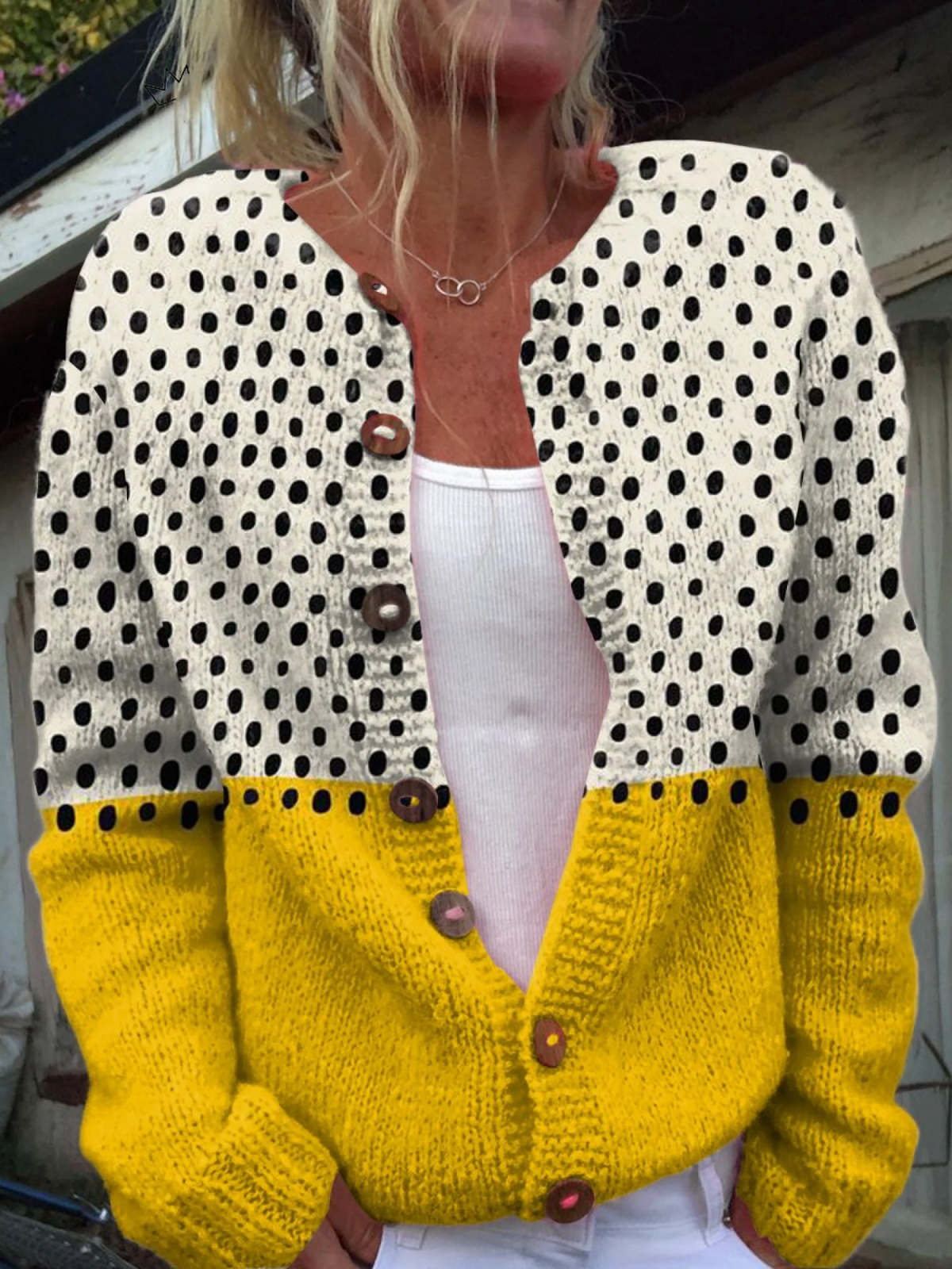 Junella™ | Cárdigan de punto con estampado floral vintage