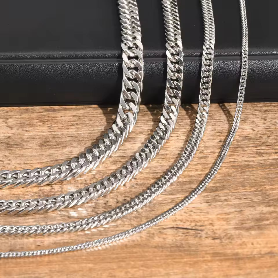 Collares de Cadenas de Eslabones Cubanos de 3-9mm