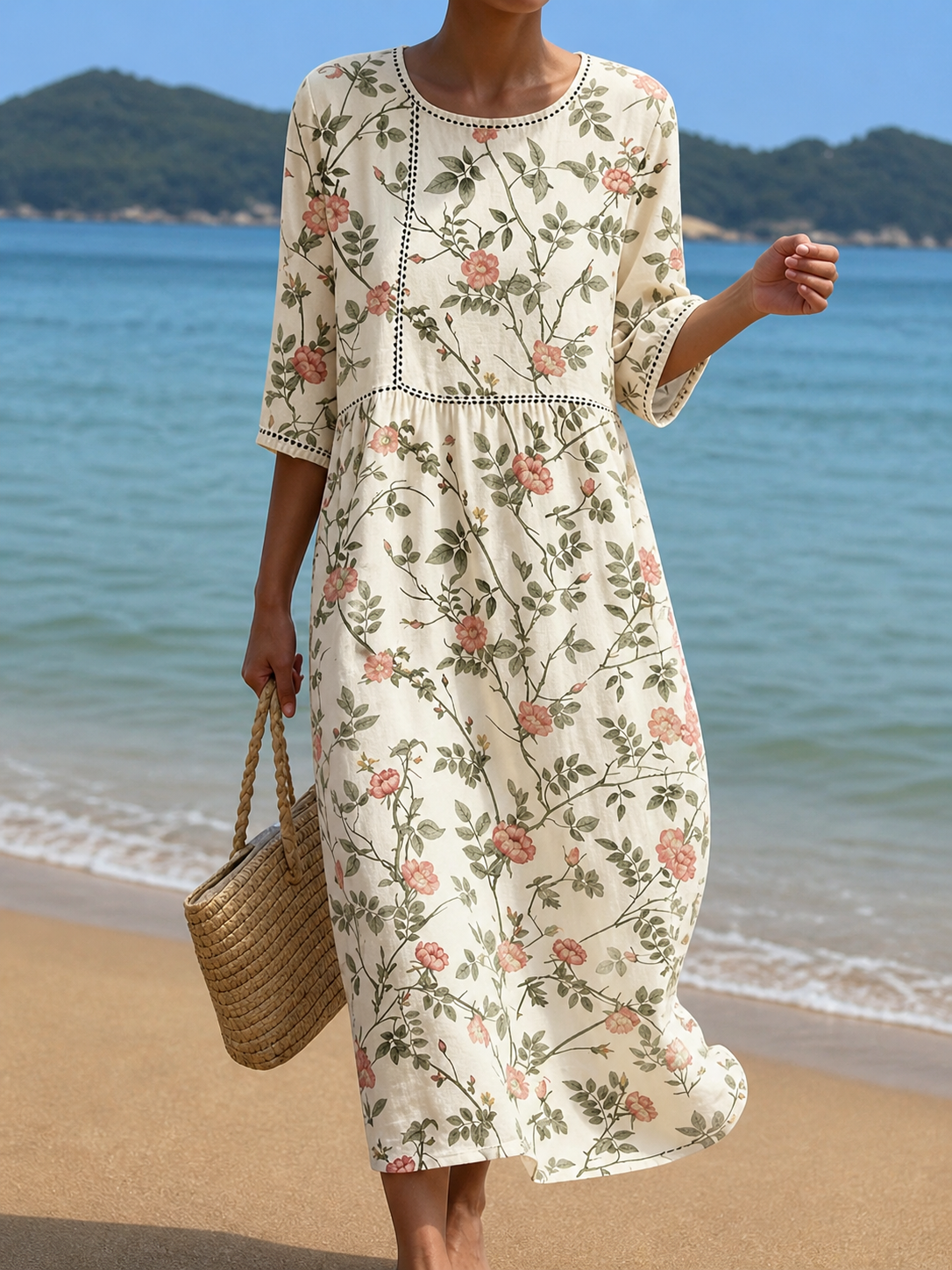 Vestido casual de mujer con estampado floral