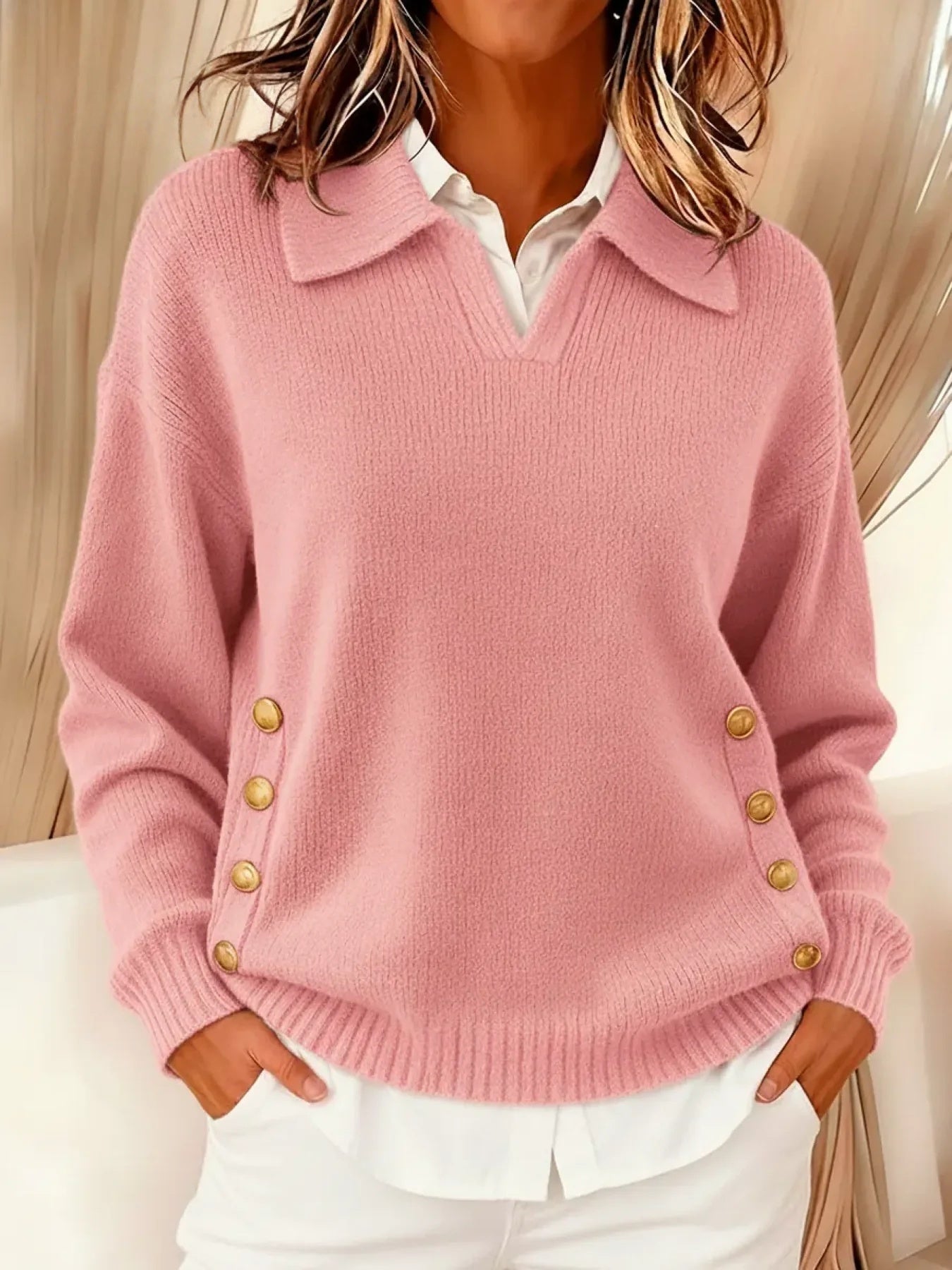Vynette™ | Jersey de cuello en V con cuello