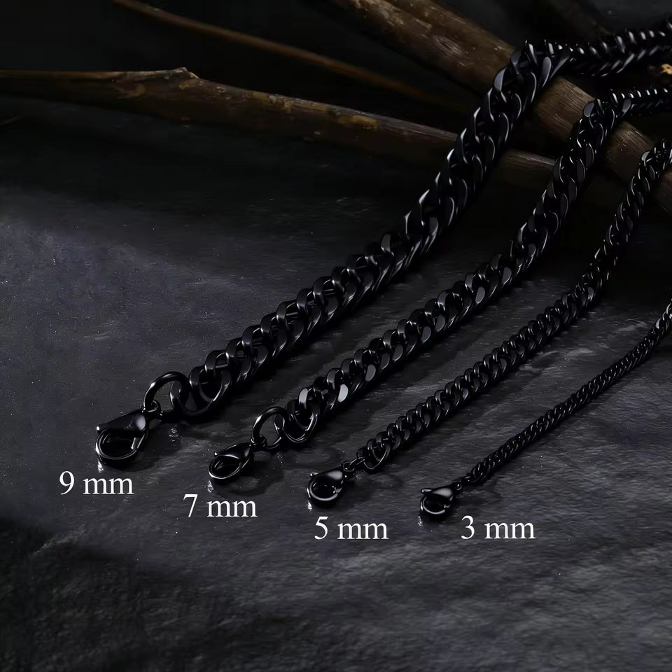 Collares de Cadenas de Eslabones Cubanos de 3-9mm