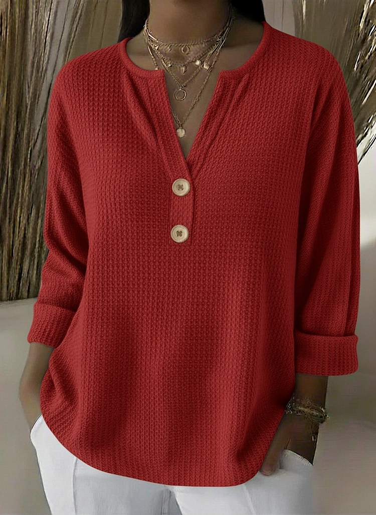 Lucinda™ | Camiseta Henley con botones