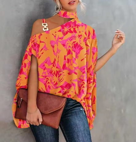 Blusa Asimétrica de un Solo Hombro para Mujer
