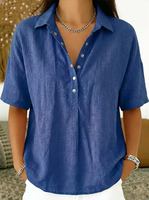 Tessa - Blusa con Cuello y Detalle de Botones