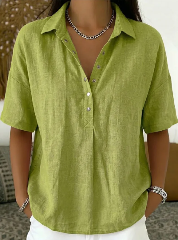 Tessa - Blusa con Cuello y Detalle de Botones