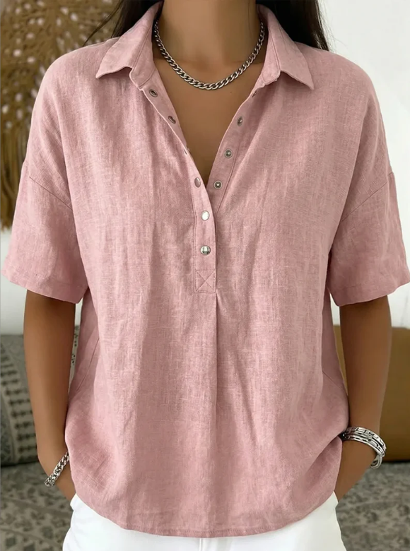 Tessa - Blusa con Cuello y Detalle de Botones