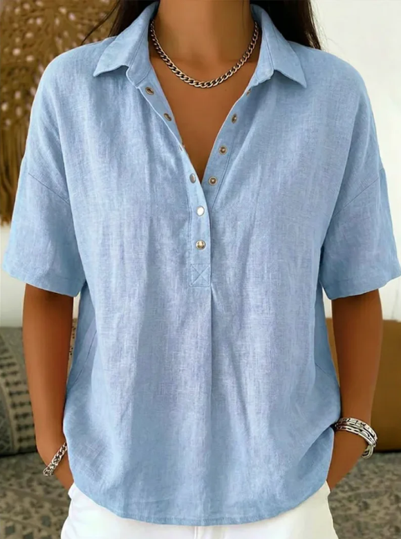 Tessa - Blusa con Cuello y Detalle de Botones