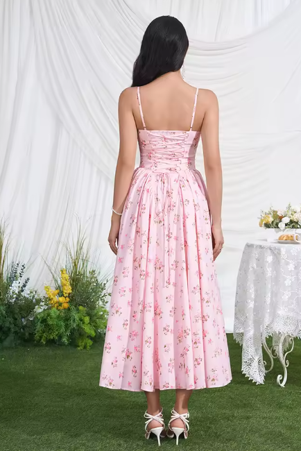 Vestido Eila Print – Rosa Claro