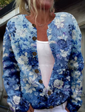 Tiverly™ | Cárdigan de punto con estampado floral vintage