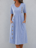 Rosabel | Vestido midi a rayas costeras