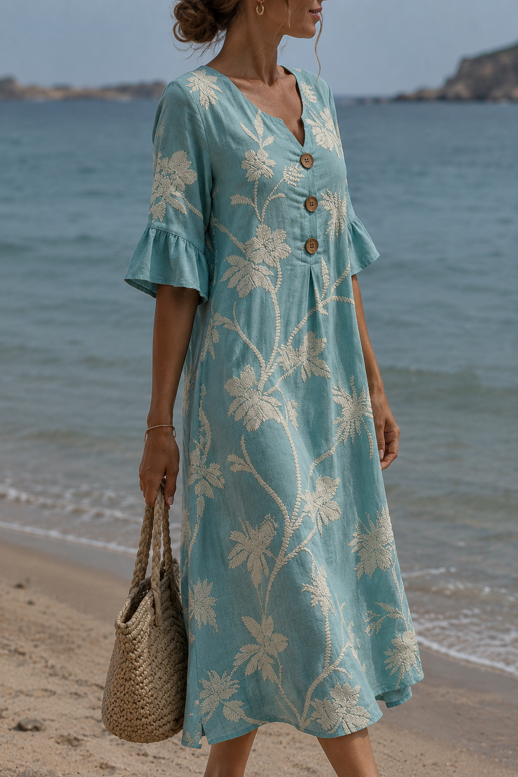 Vestido casual de mujer con estampado floral