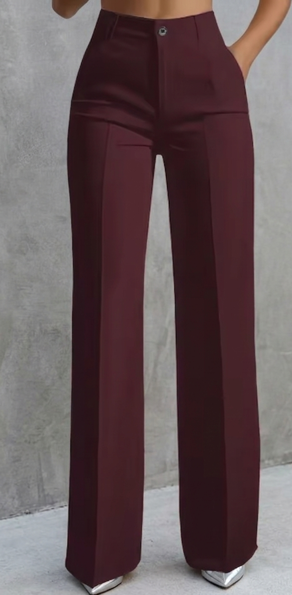 Pantalones de Traje de Corte Amplio para Mujer