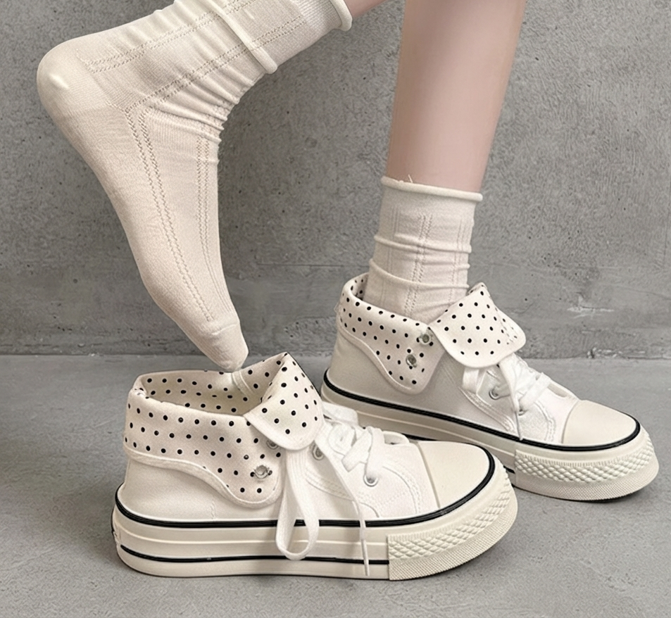 Zapatillas de Lona con Puntos para Mujer