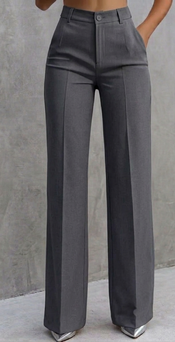 Pantalones de Traje de Corte Amplio para Mujer