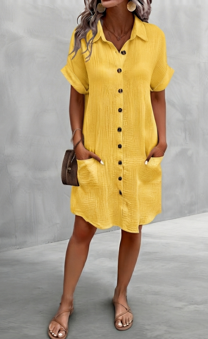 Minivestido Vintage Liso para Mujer