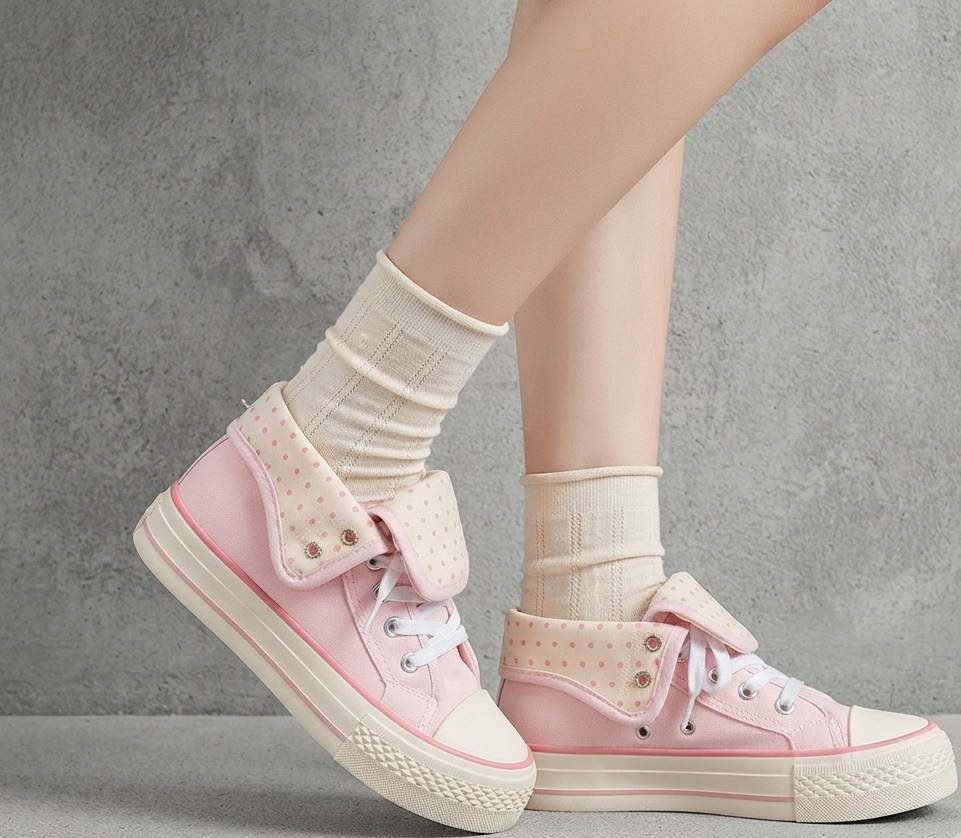 Zapatillas de Lona con Puntos para Mujer