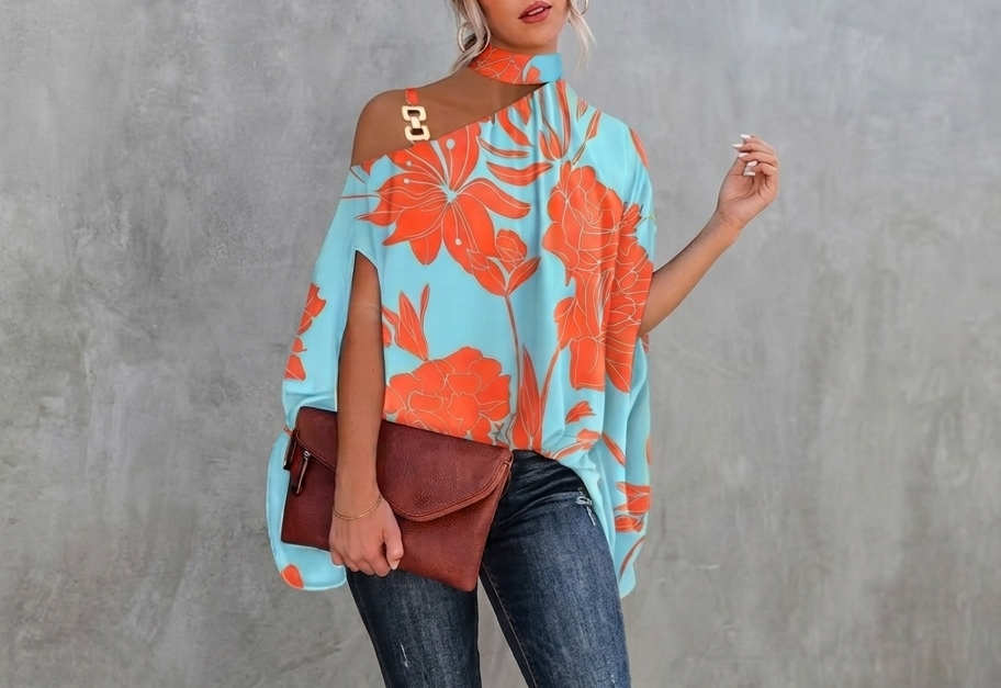Blusa Asimétrica de un Solo Hombro para Mujer