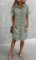 Minivestido Vintage Liso para Mujer