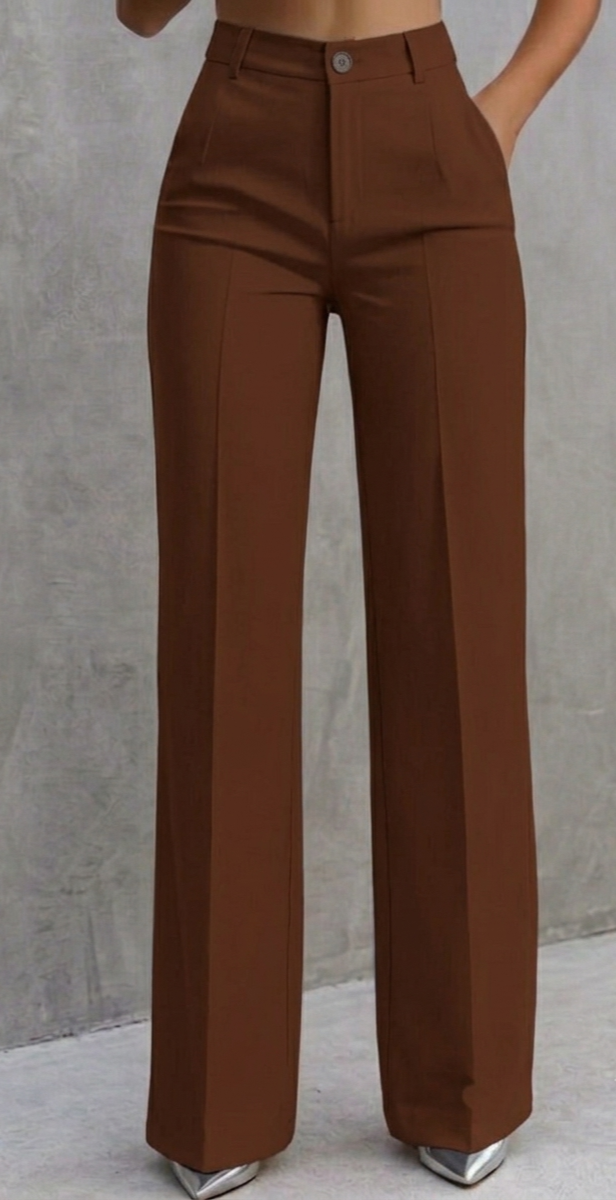 Pantalones de Traje de Corte Amplio para Mujer
