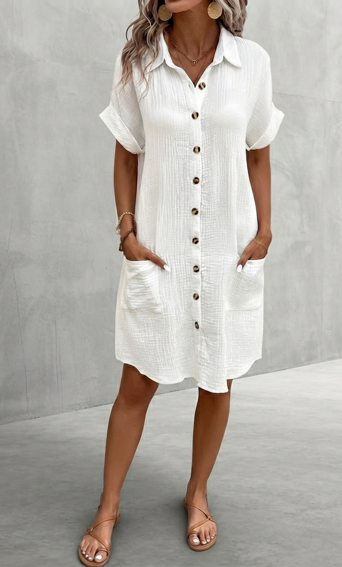 Minivestido Vintage Liso para Mujer