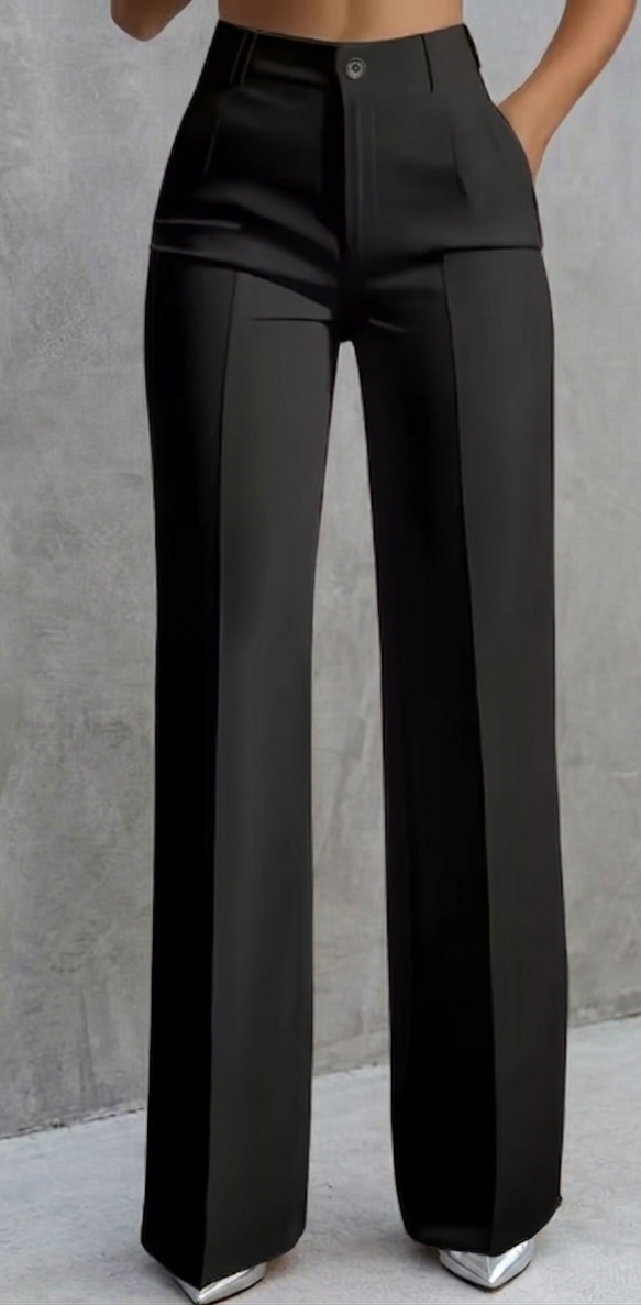Pantalones de Traje de Corte Amplio para Mujer