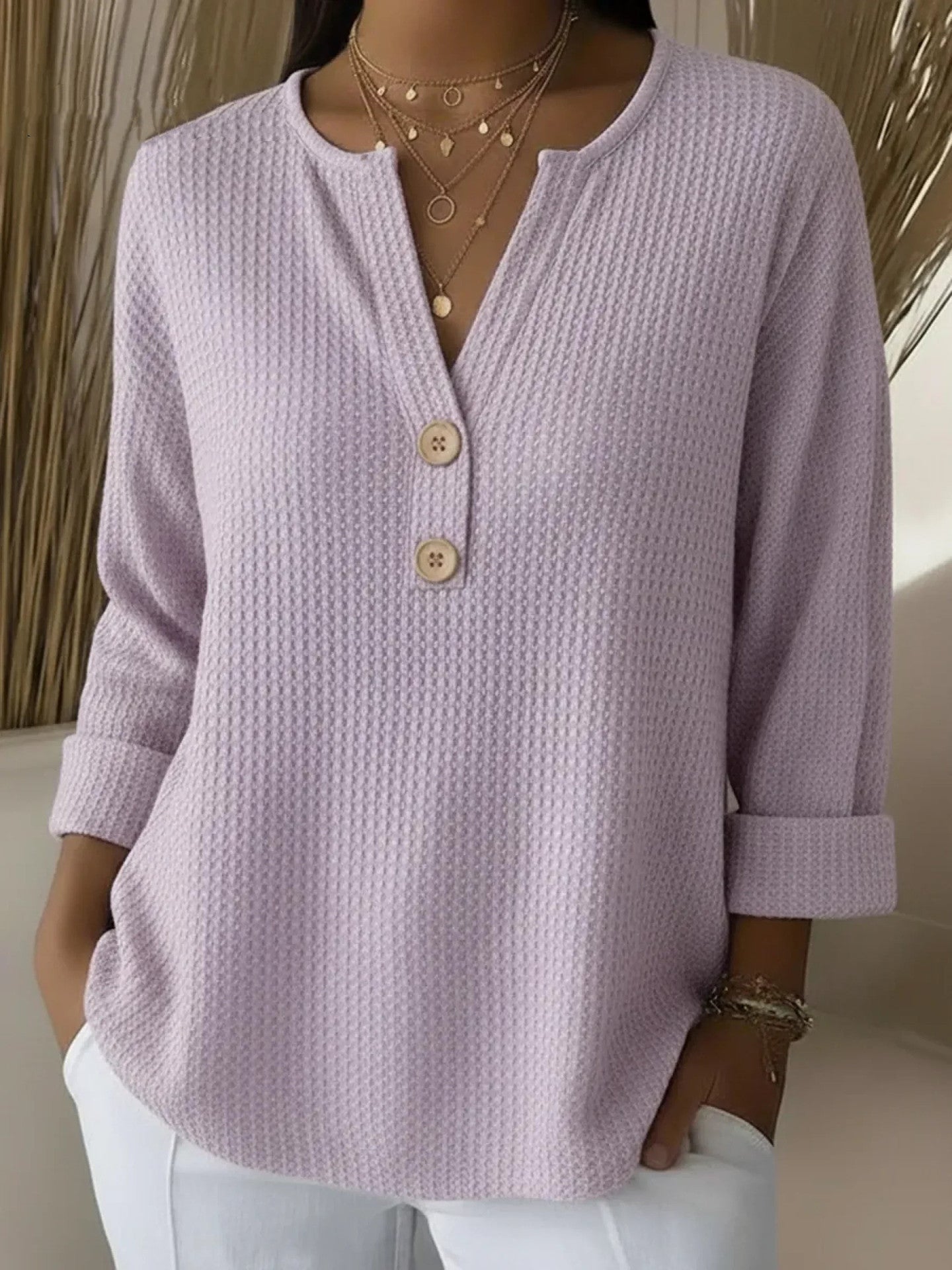 Lucinda™ | Camiseta Henley con botones