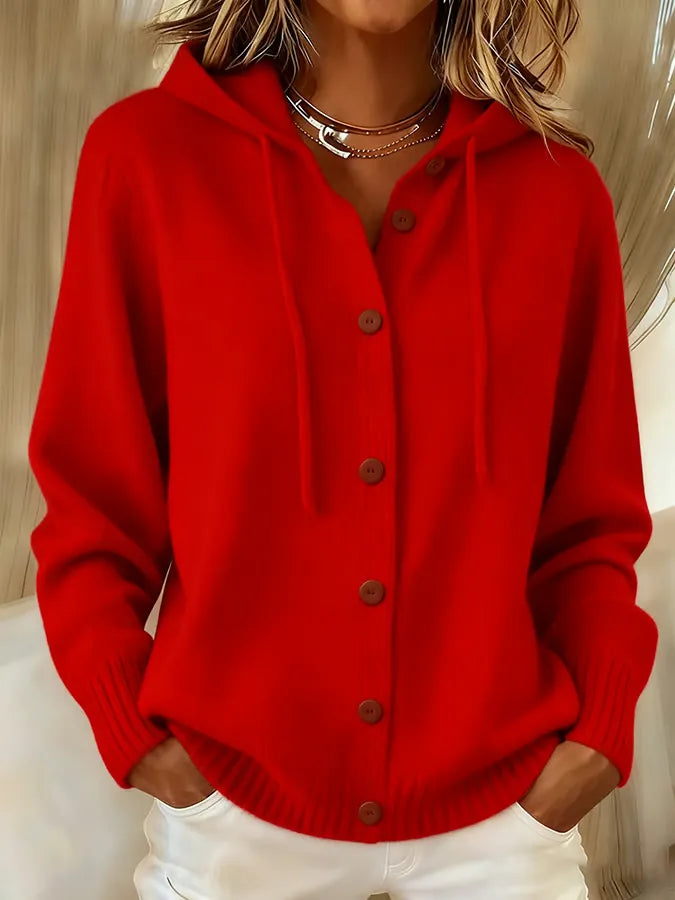 Brenda™ | Sudadera con capucha y cardigan de botones