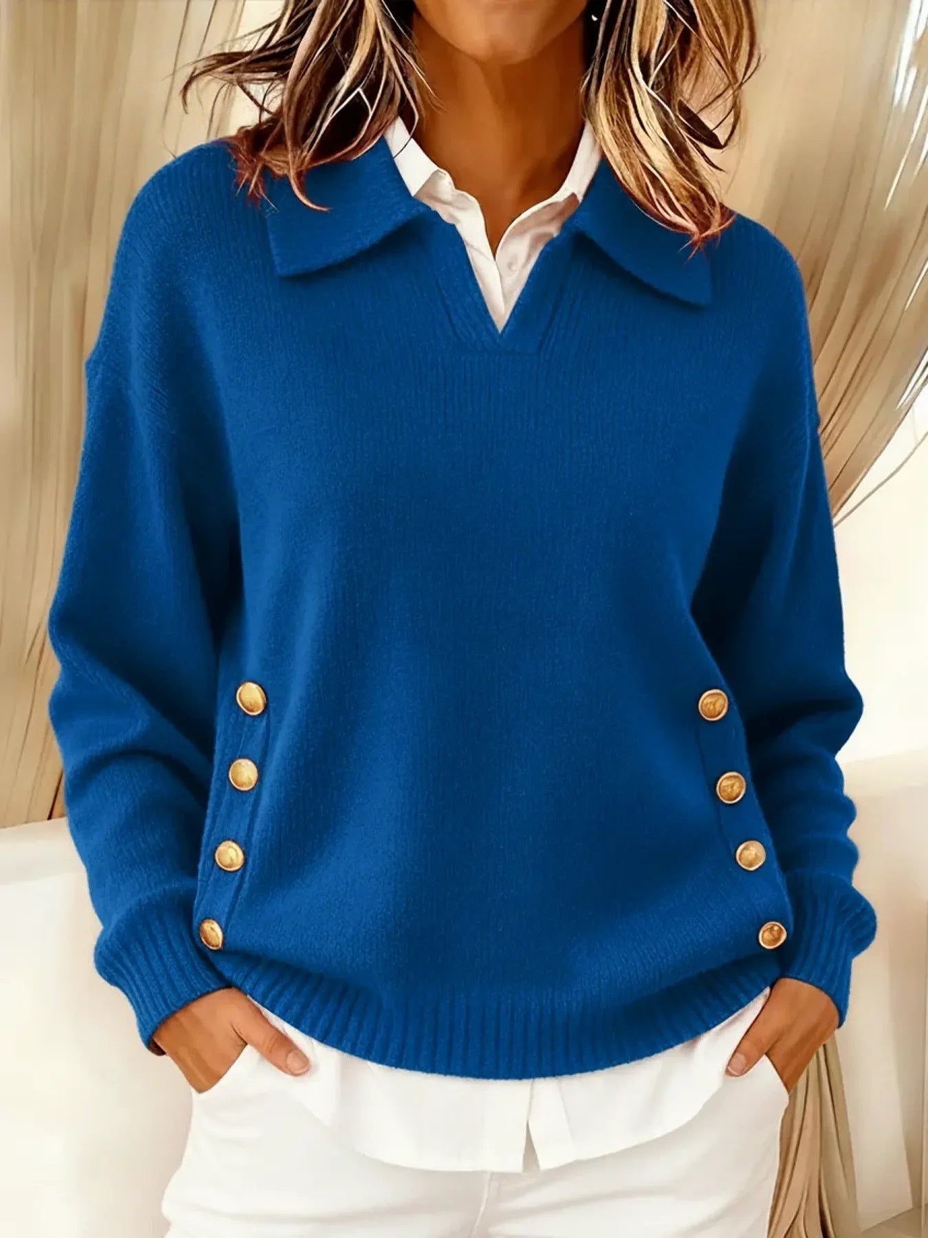 Vynette™ | Jersey de cuello en V con cuello
