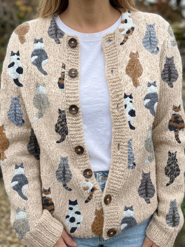 Charlotte™| Cárdigan de punto con estampado floral vintage